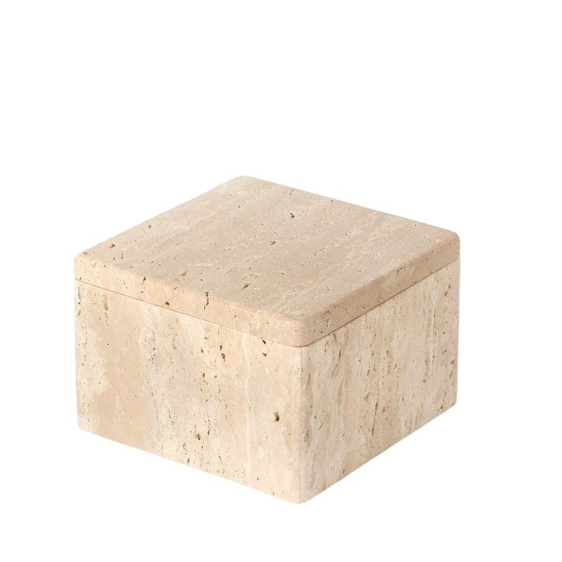 Wabi-Sabi Natural Travertine Jewelry & Storage Box