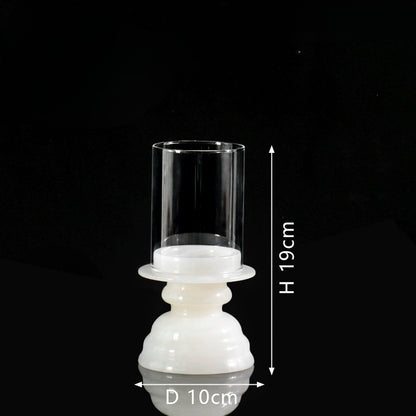 Modern Luxury Marble & Glass Candle Holder - Elevate Home Decor & Gifting