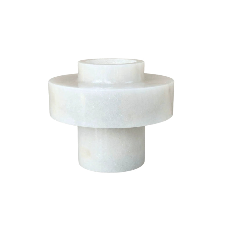 French Light Luxury White Marble Geometric Vase Collection