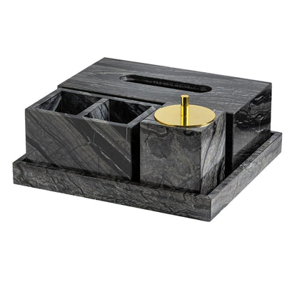 Wood Grain Marble Bath Set - Luxury Hotel & Club Bathroom Organizer