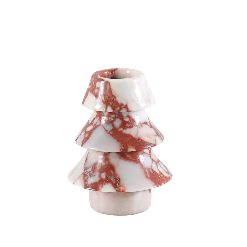 Vintage Style Marble Christmas Tree Candle Holder