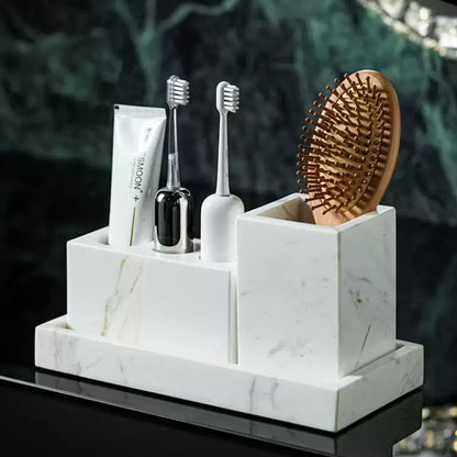 Jazz White Marble Luxury Bath Set - Hotel & Homestay Bathroom Organizer