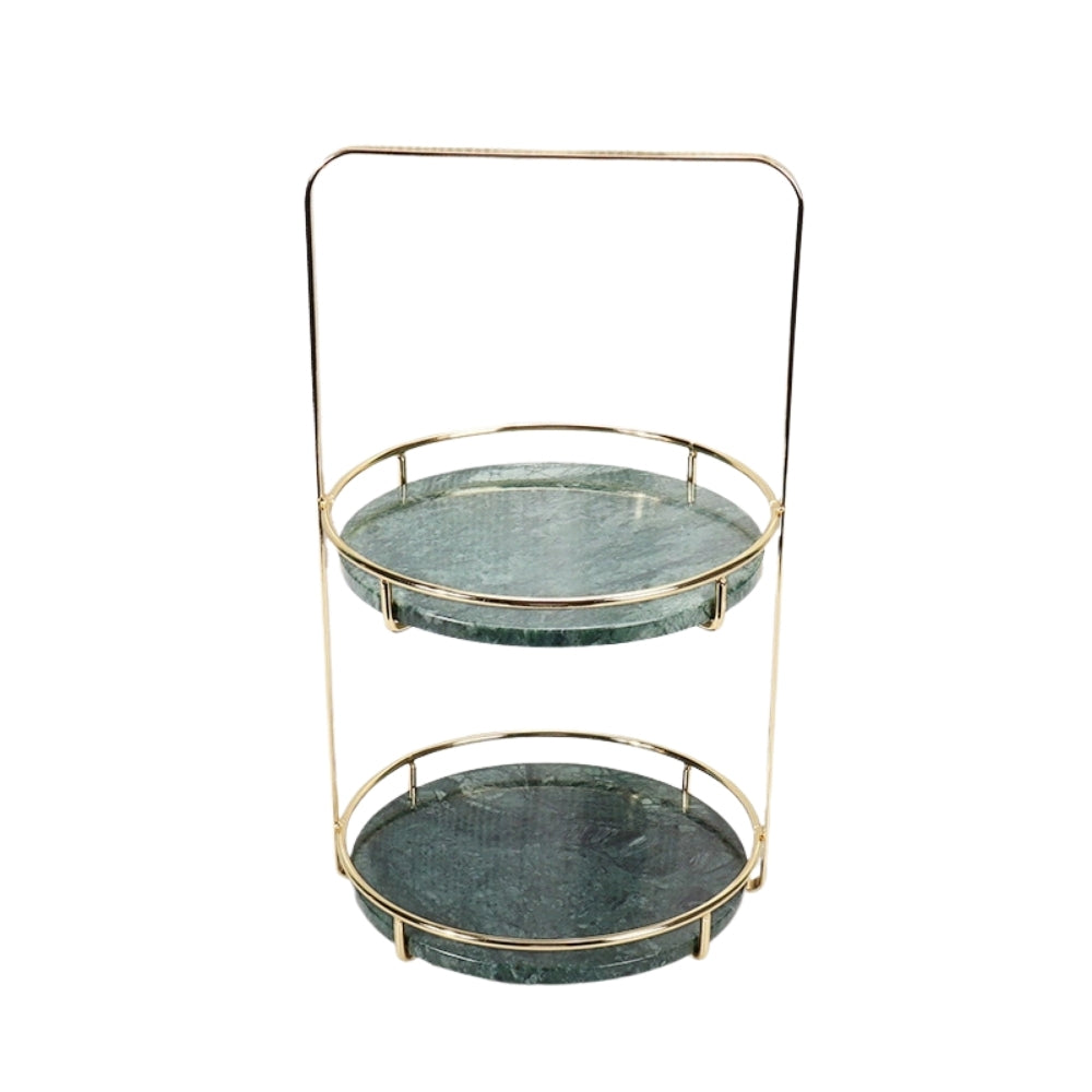 Modern Marble 2 Tier Standing Tray