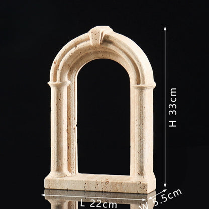 Wabi-Sabi Luxury Travertine Architecture Sculpture Decor