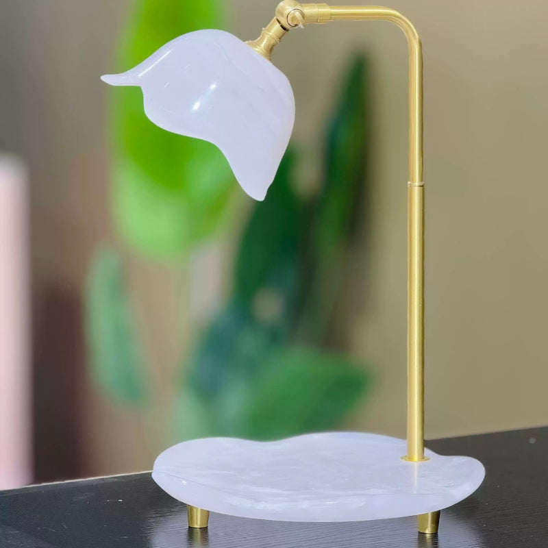 Natural Marble Petal Table Lamp - Luxury Decor Lighting
