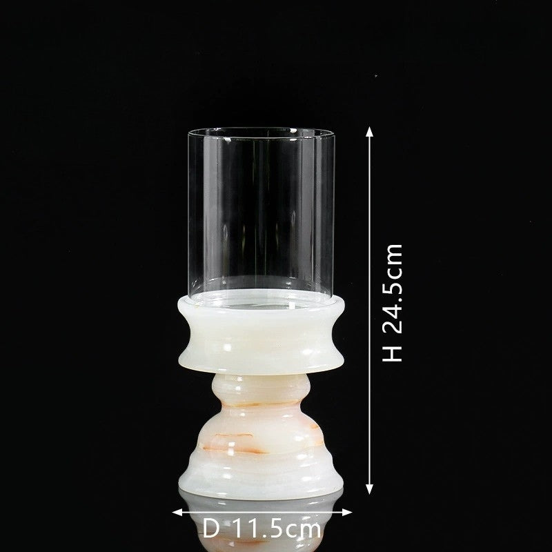 Modern Luxury Marble & Glass Candle Holder - Elevate Home Decor & Gifting
