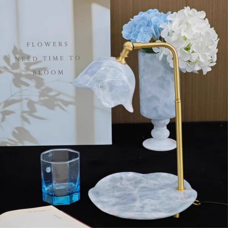 Natural Marble Petal Table Lamp - Luxury Decor Lighting