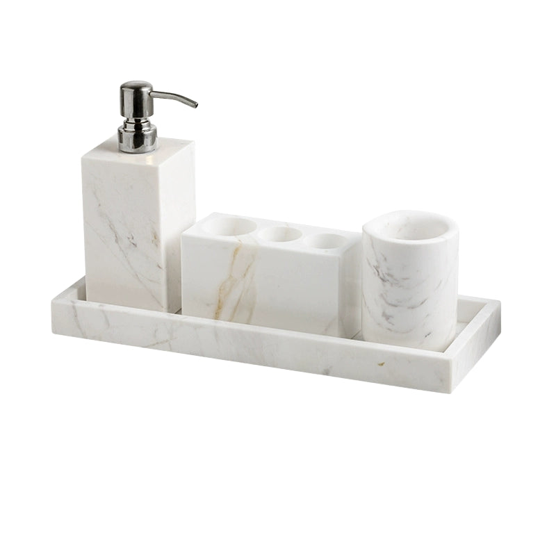Jazz White Marble Luxury Bath Set - Hotel & Homestay Bathroom Organizer