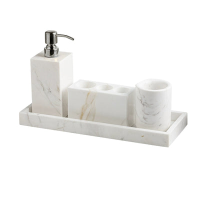 Jazz White Marble Luxury Bath Set - Hotel & Homestay Bathroom Organizer