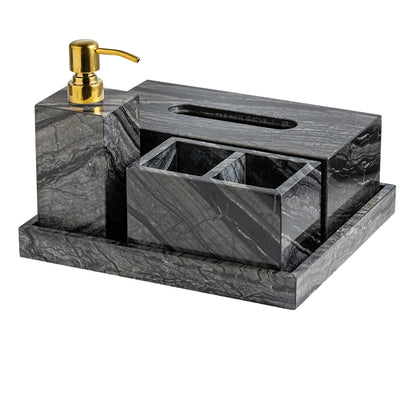 Wood Grain Marble Bath Set - Luxury Hotel & Club Bathroom Organizer