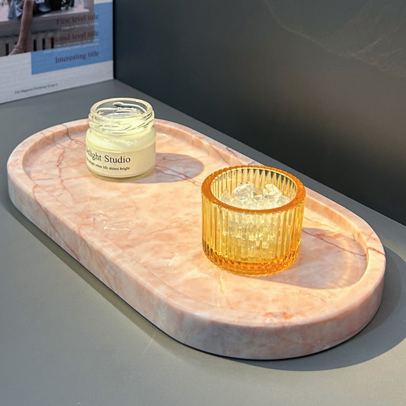 Luxury Handcrafted Pink Marble Bath Set