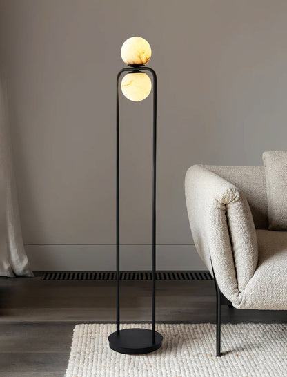 Alabaster Tribeca Floor Lamp - Luxe Minimalist Black Design for Sophisticated Indoor Spaces