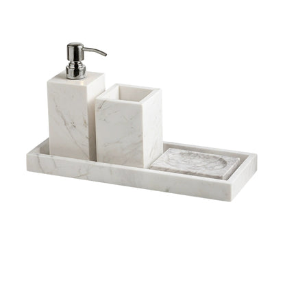 Jazz White Marble Luxury Bath Set - Hotel & Homestay Bathroom Organizer