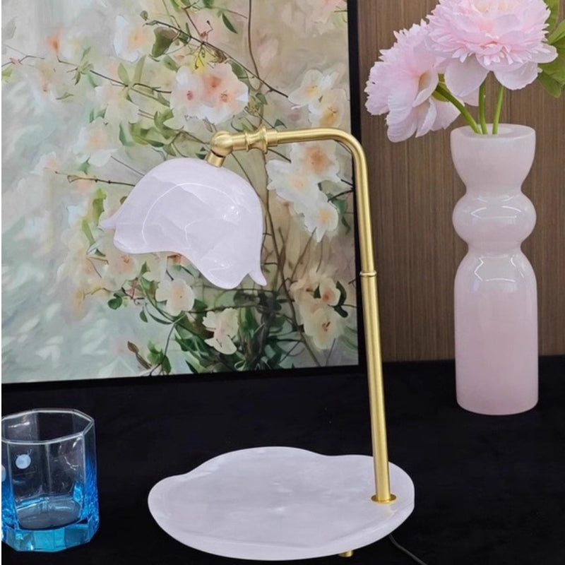 Natural Marble Petal Table Lamp - Luxury Decor Lighting