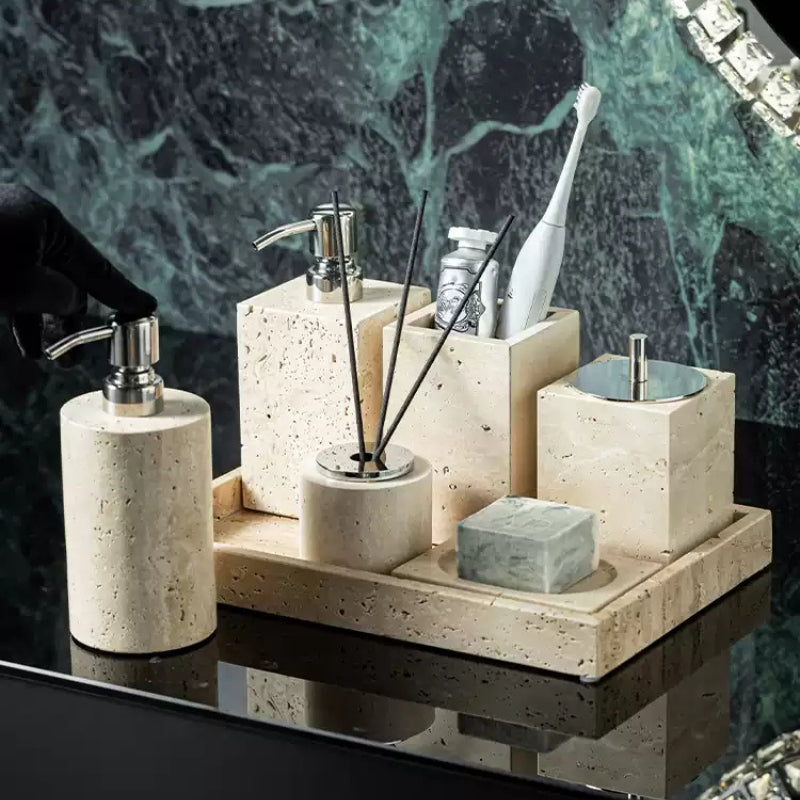 Wabi-Sabi Travertine Bath Collection