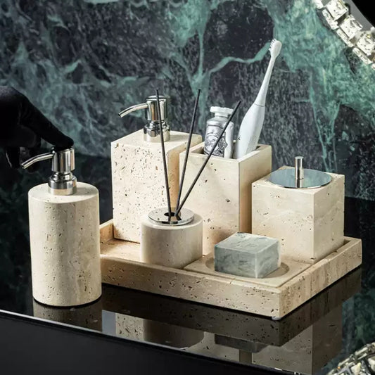 Wabi-Sabi Travertine Bath Collection