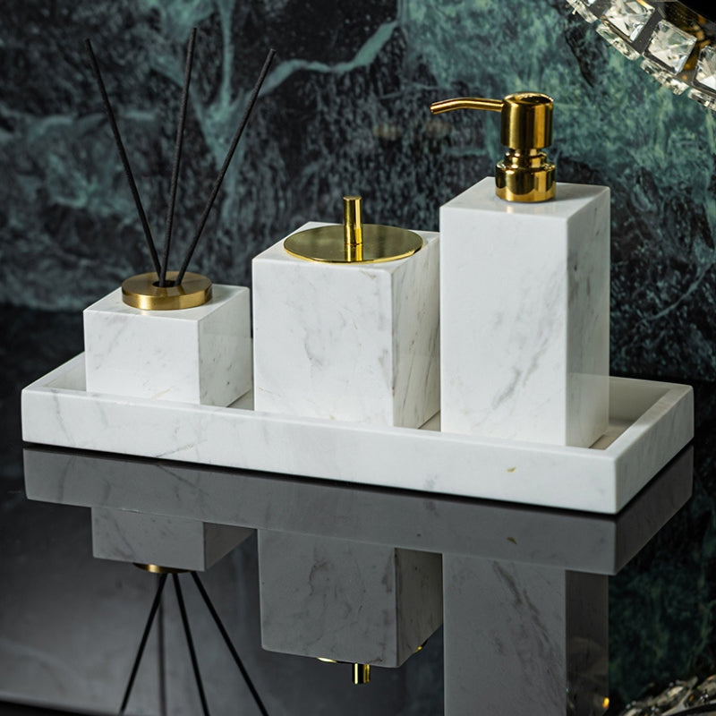 Jazz White Marble Luxury Bath Set - Hotel & Homestay Bathroom Organizer