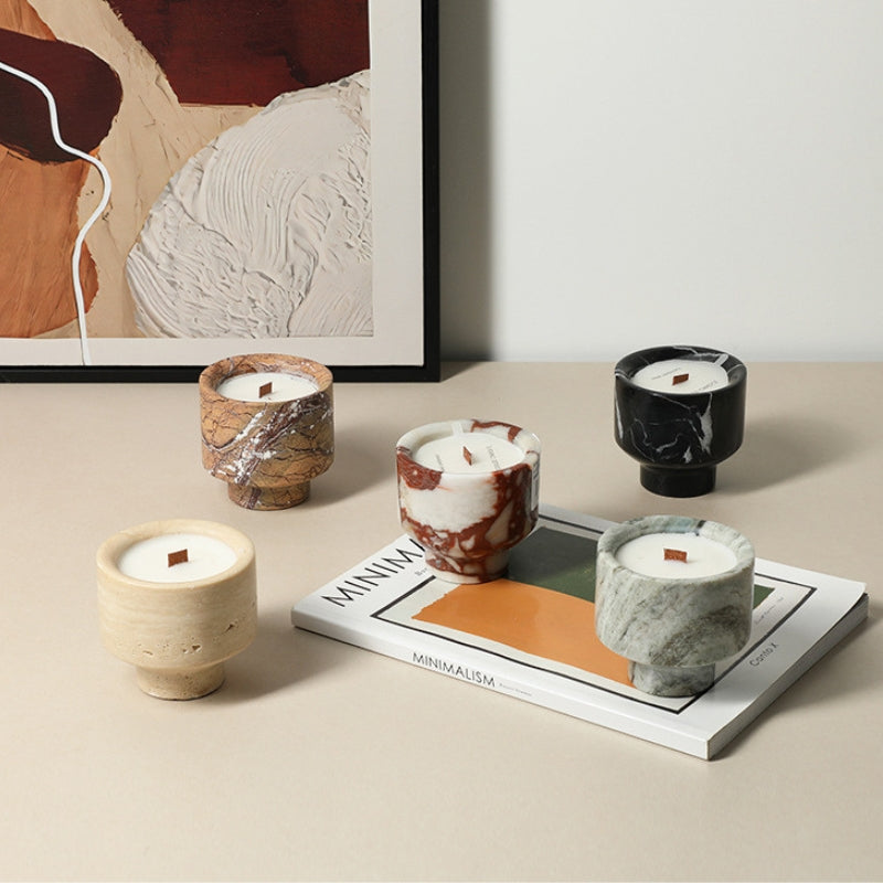 Modern Wabi-Sabi Marble Candle Holders - Elevate Your Home Luxury Decor