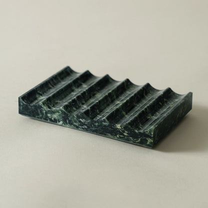 Natural Marble Wave Soap Dish | French Luxury Drainage Soap & Jewelry Tray