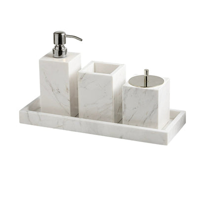 Jazz White Marble Luxury Bath Set - Hotel & Homestay Bathroom Organizer