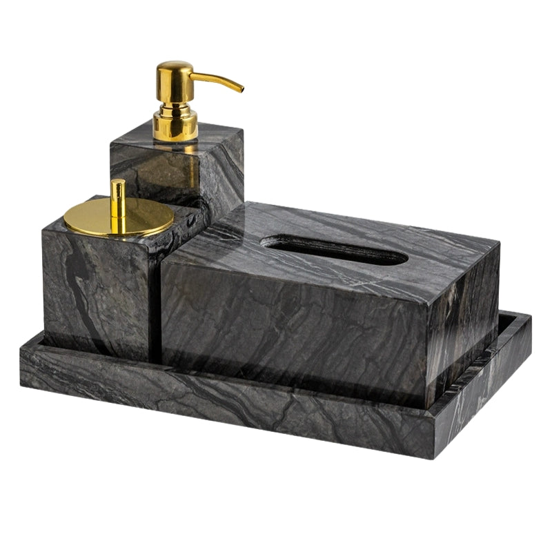 Wood Grain Marble Bath Set - Luxury Hotel & Club Bathroom Organizer