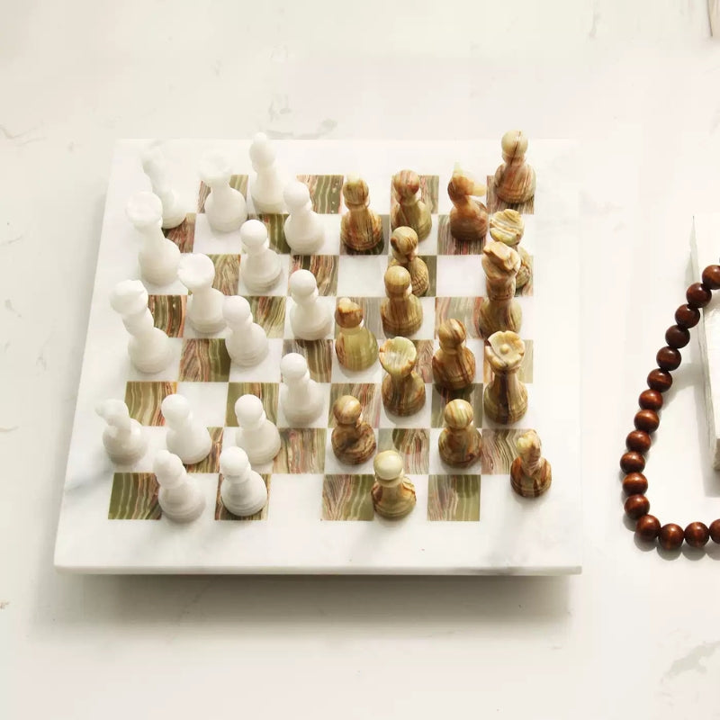 Natural Marble Chess Set – Decor & Parent-Child Interactive Toy