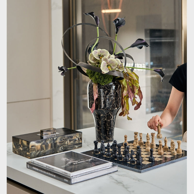 Natural Marble Chess Set – Luxury Modern Living Room Decor