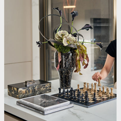 Natural Marble Chess Set – Luxury Modern Living Room Decor