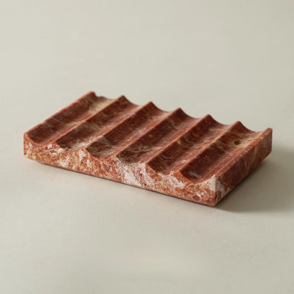 Natural Marble Wave Soap Dish | French Luxury Drainage Soap & Jewelry Tray