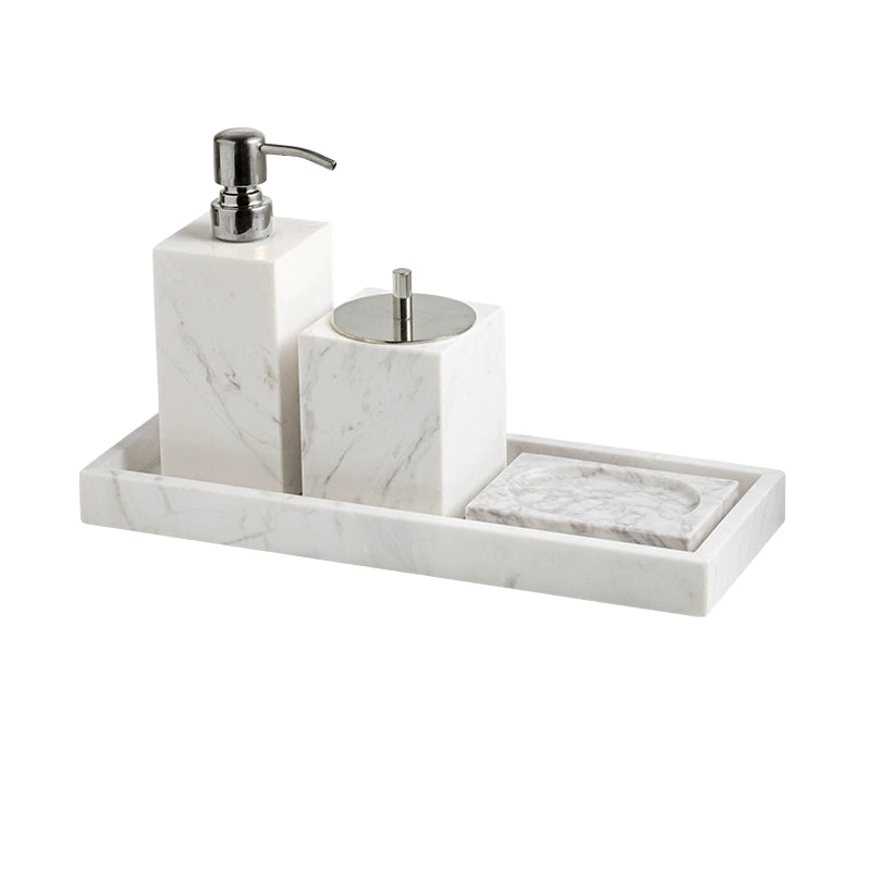 Jazz White Marble Luxury Bath Set - Hotel & Homestay Bathroom Organizer