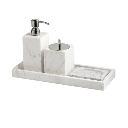 Jazz White Marble Luxury Bath Set - Hotel & Homestay Bathroom Organizer