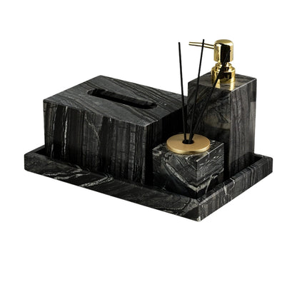 Wood Grain Marble Bath Set - Luxury Hotel & Club Bathroom Organizer