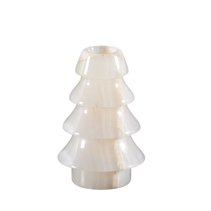 Vintage Style Marble Christmas Tree Candle Holder