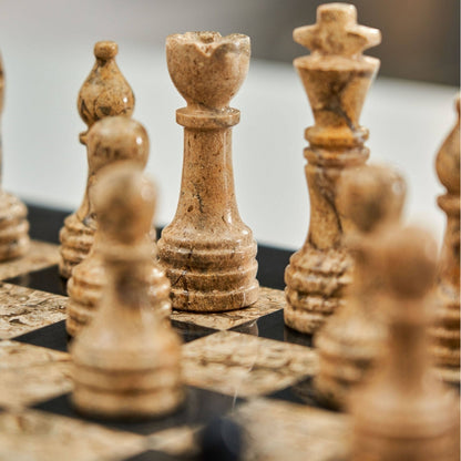 Natural Marble Chess Set – Luxury Modern Living Room Decor