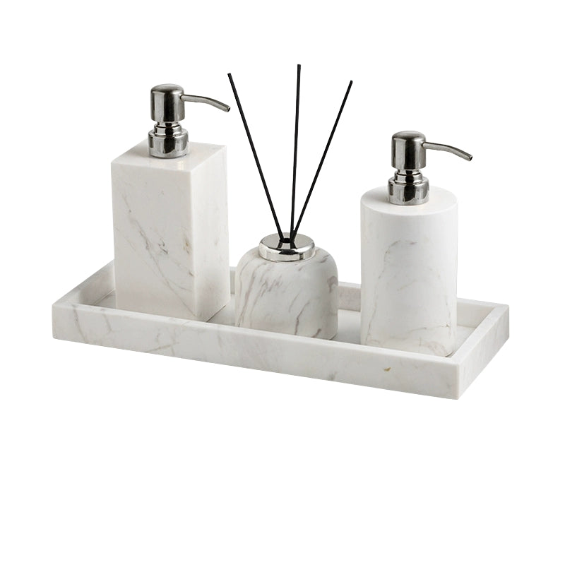 Jazz White Marble Luxury Bath Set - Hotel & Homestay Bathroom Organizer