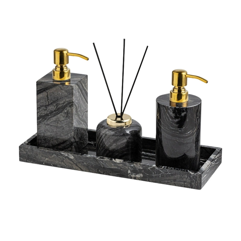 Wood Grain Marble Bath Set - Luxury Hotel & Club Bathroom Organizer