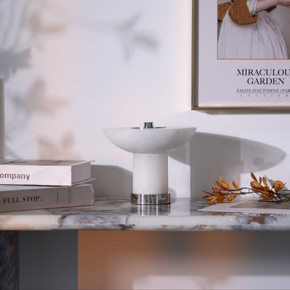 Rechargeable Cordless Table Lamp - Touch-Activated Natural Stone Design with Warm Diffused Glow