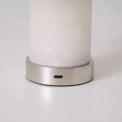 Rechargeable Cordless Table Lamp - Touch-Activated Natural Stone Design with Warm Diffused Glow