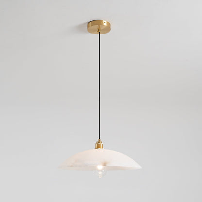 Alabaster Pendant Light with Glass Dome – Elegant Modern pendant light