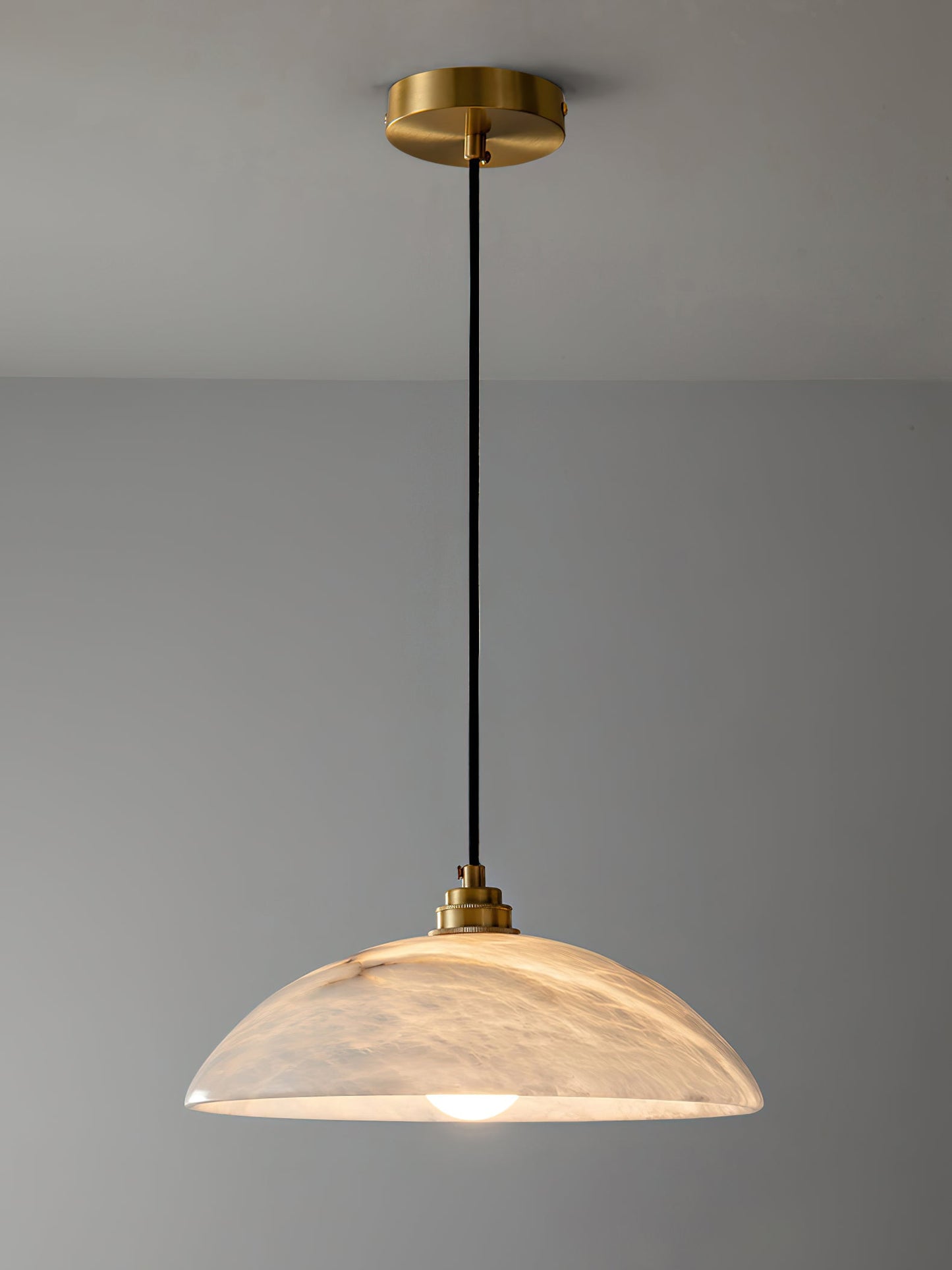 Alabaster Pendant Light with Glass Dome – Elegant Modern pendant light