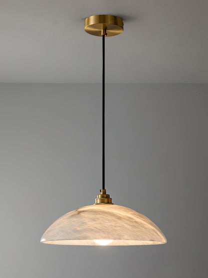 Alabaster Pendant Light with Glass Dome – Elegant Modern pendant light