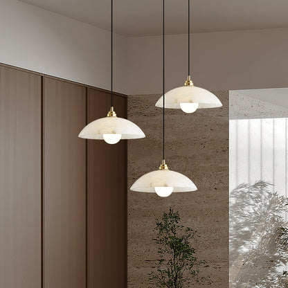 Alabaster Pendant Light with Glass Dome – Elegant Modern pendant light