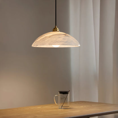 Alabaster Pendant Light with Glass Dome – Elegant Modern pendant light