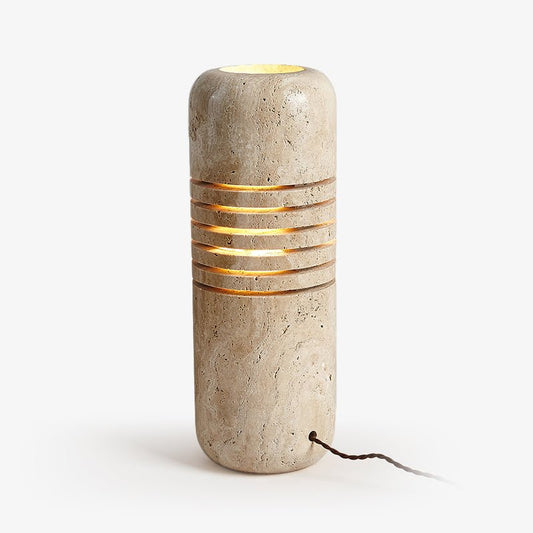 Travertine Floor Lamp with Stone Base – Modern Decorative Bucket Design