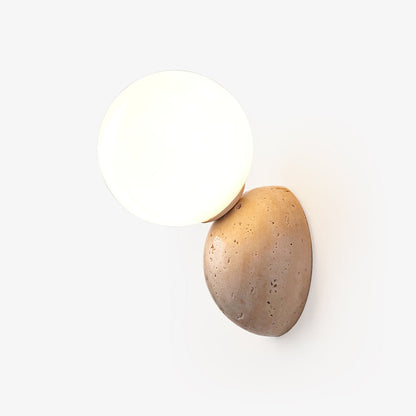 Travertine Wall Light with Glass Globe – Modern Decorative Sconce