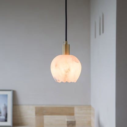 Lilin Alabaster Pendant Lamp - Alabaster & Patinated Brass Design for Timeless Home Decor