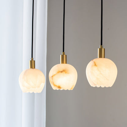 Lilin Alabaster Pendant Lamp - Alabaster & Patinated Brass Design for Timeless Home Decor