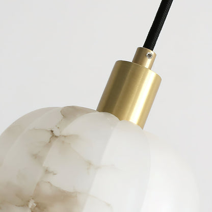 Lilin Alabaster Pendant Lamp - Alabaster & Patinated Brass Design for Timeless Home Decor