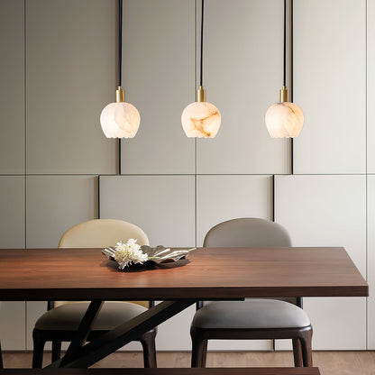 Lilin Alabaster Pendant Lamp - Alabaster & Patinated Brass Design for Timeless Home Decor