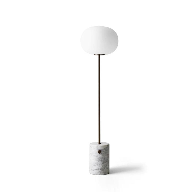 Marble Floor Lamp with Glass Globe Shade – Modern Gold Metal Stand